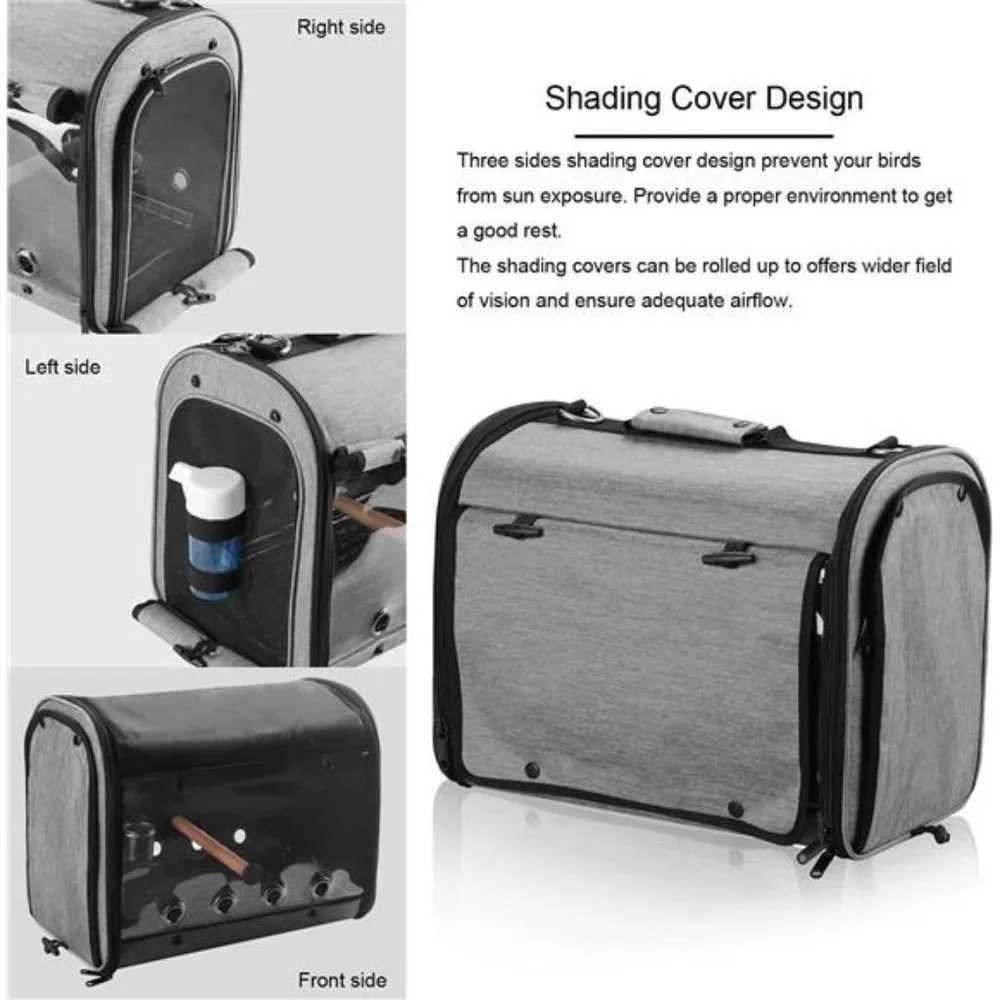 Bird Travel Bag Portable Bird Parrot Carrier Transparent Breathable Travel Cage